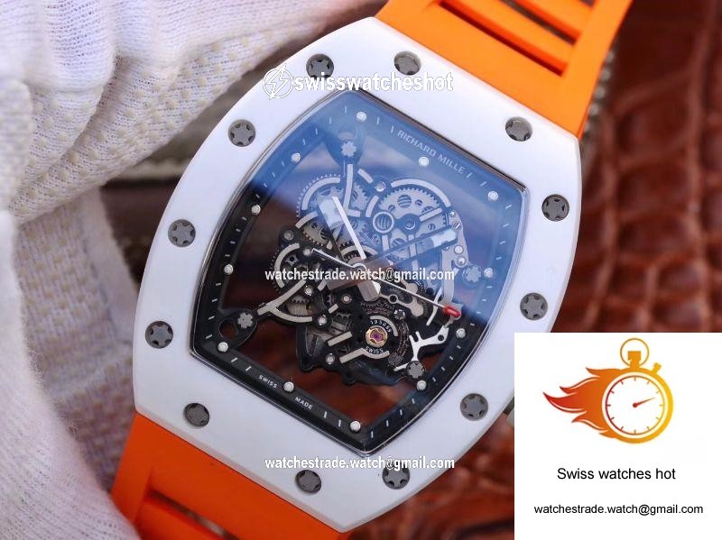 Richard Mille RM055 Skeleton Dial Orange Strap KV Factory V2 3