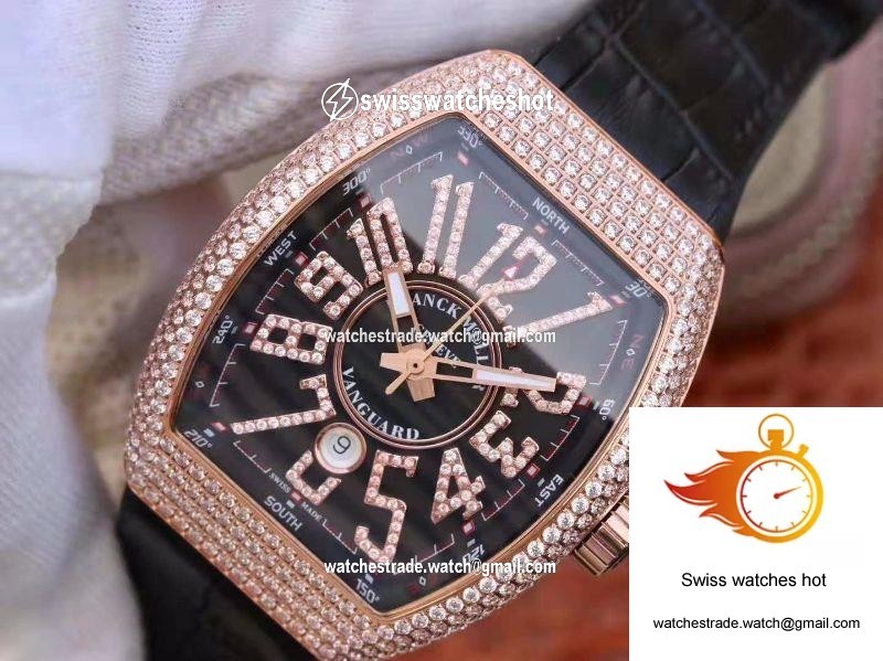Franck Muller Vanguard 18K Rose Gold V45.SC.DT.D.NBR.CD.5N.NR Black Dial 3