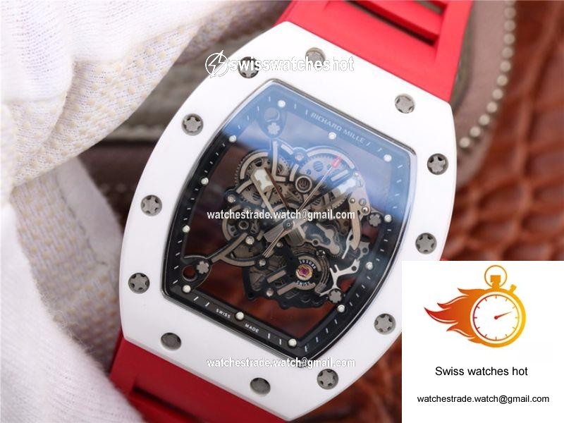 Richard Mille RM055 Red Strap KV Factory Skeleton Dial 3