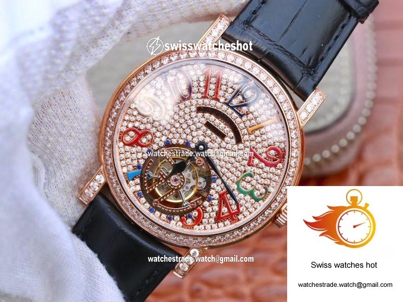 Franck Muller Round Color Dreams Tourbillon 18K Rose Gold Diamond Dial 3