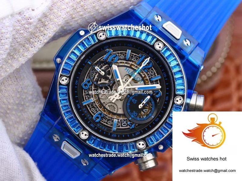Hublot Big Bang Unico 411.JX.4802.RT Blue Strap Skeleton Dial 3