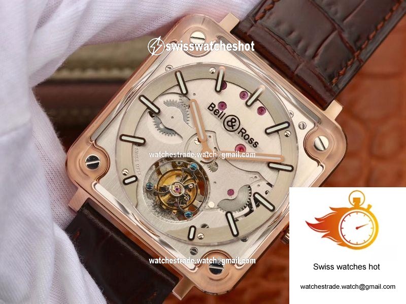 Bell & Ross BR-X2 Tourbillon 18K Rose Gold Stainless Steel Brushed Dial 3