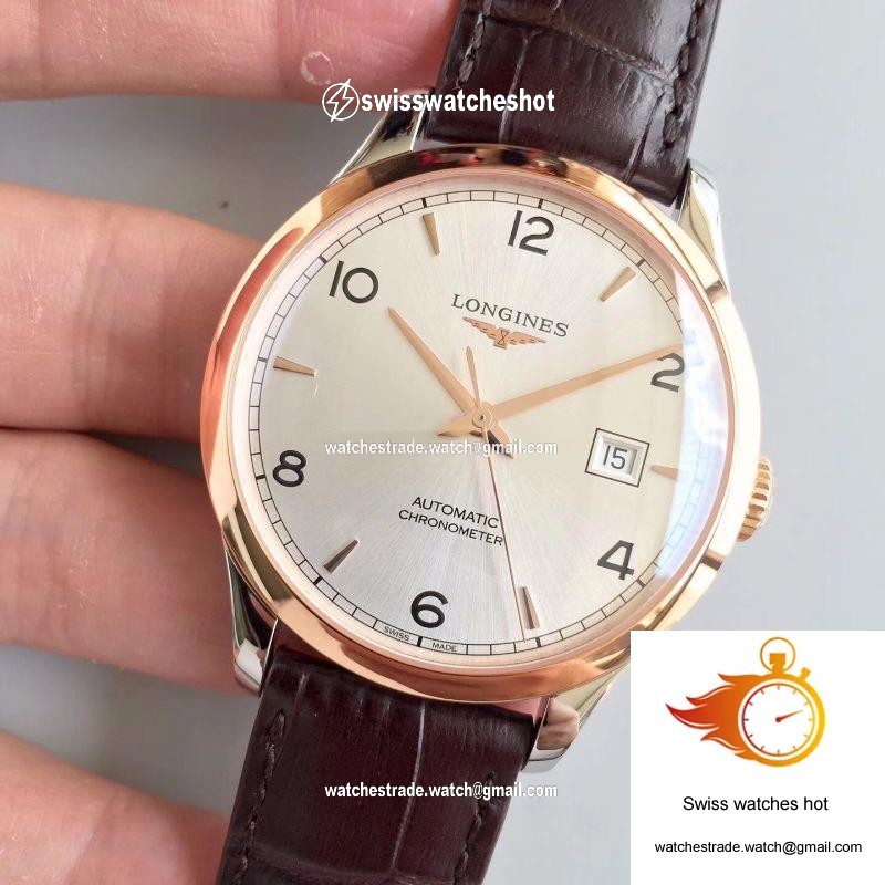 Longines Record L2.820.4.76.2 18K Rose Gold Silver Dial 3