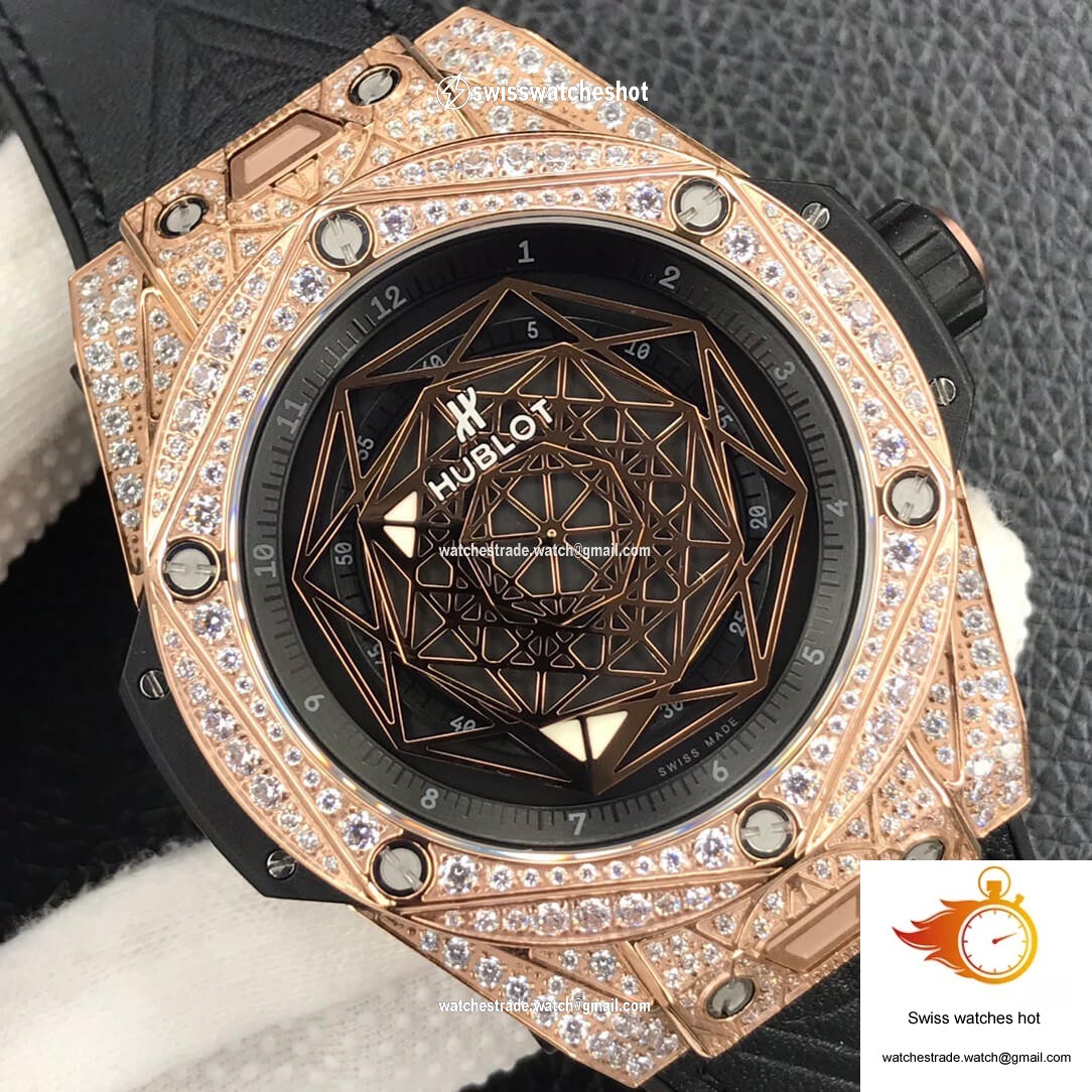 Hublot Big Bang WWF Factory Gold Full Diamond Case 4