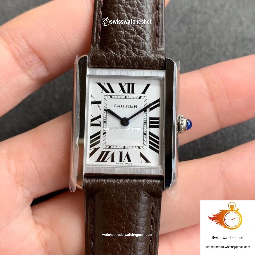 Cartier Tank WSTA0030 K11 Factory White Dial 4