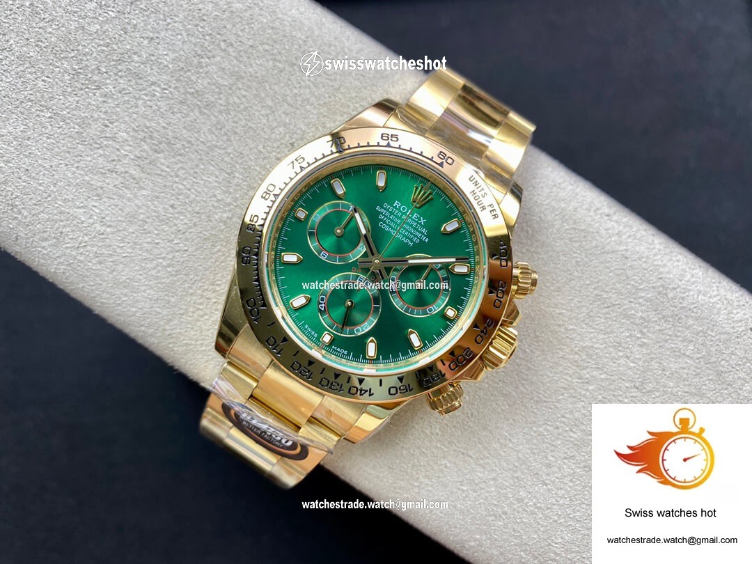 Rolex Daytona M116508-0013 BT Factory Yellow Gold Green Dial 4
