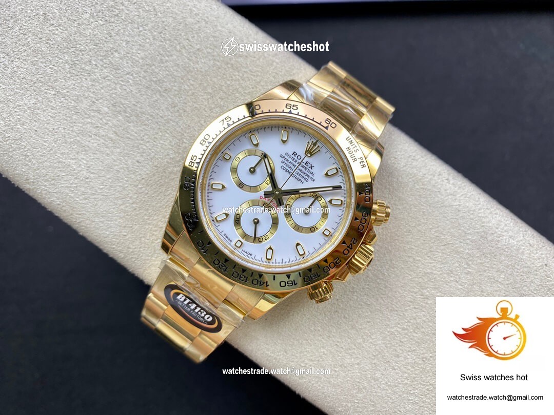 Rolex Daytona M116508-0001 BT Factory Yellow Gold White Dial 4
