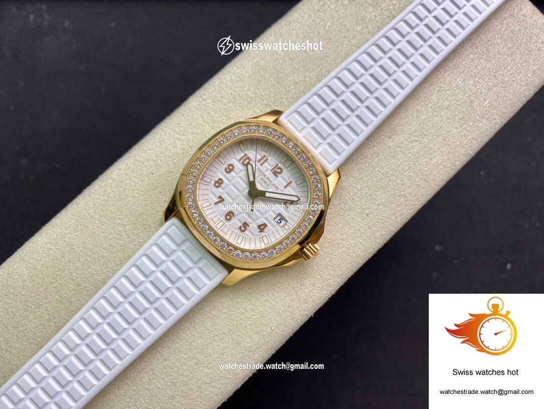 Patek Philippe Aquanaut 5067A Quartz Ladies PPF Factory Yellow Gold Diamond-set Bezel 4