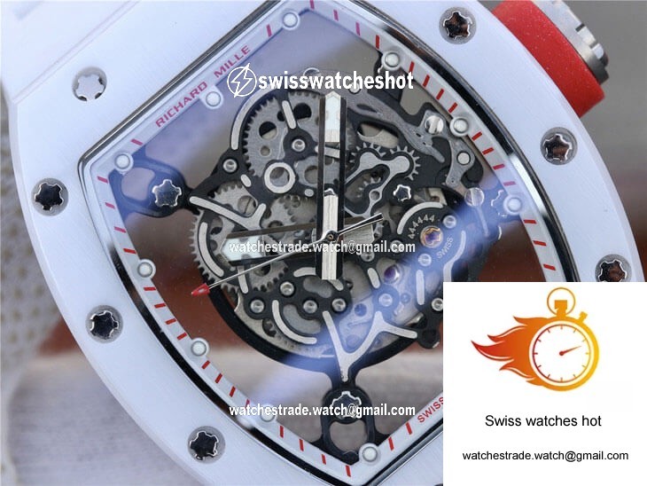 Richard Mille RM055 KV Factory White Rubber Strap 4