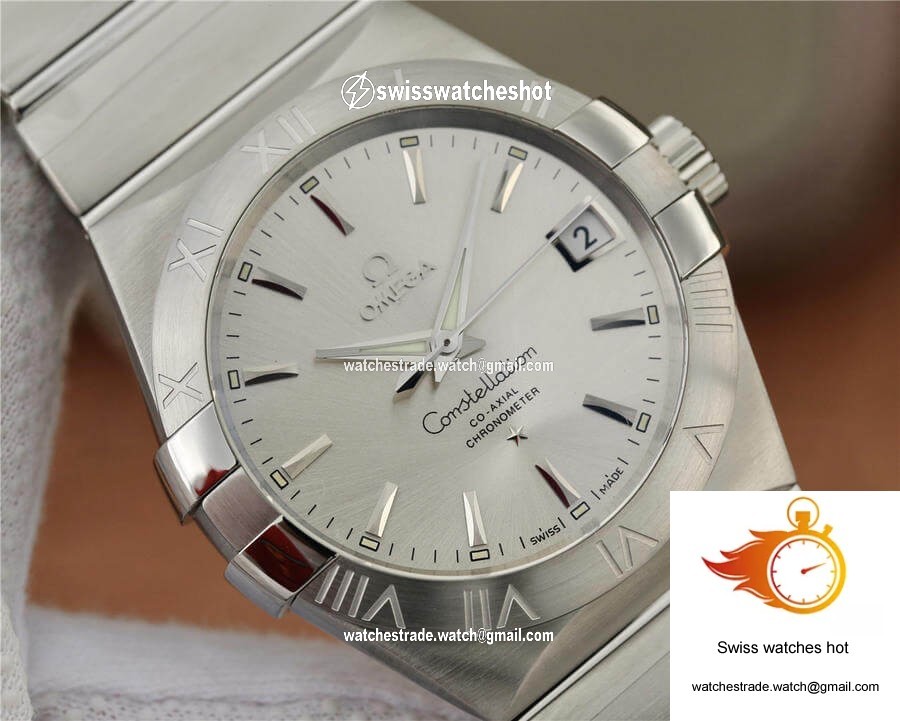 Omega Constellation 123.10.38.21.02.001 VS Factory Silvery White Dial 4