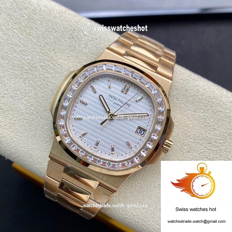 Patek Philippe Nautilus PPF Factory Rose Gold White Dial 4