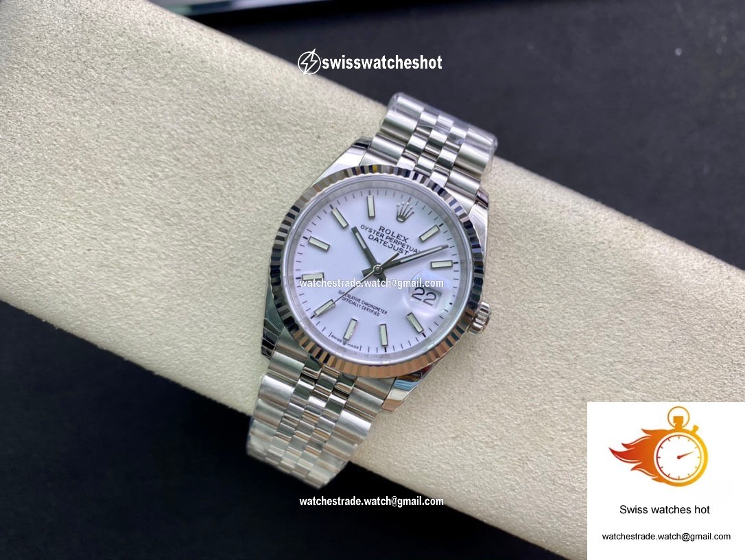 Rolex Datejust 36MM EW Factory Stainless Steel White Dial 4