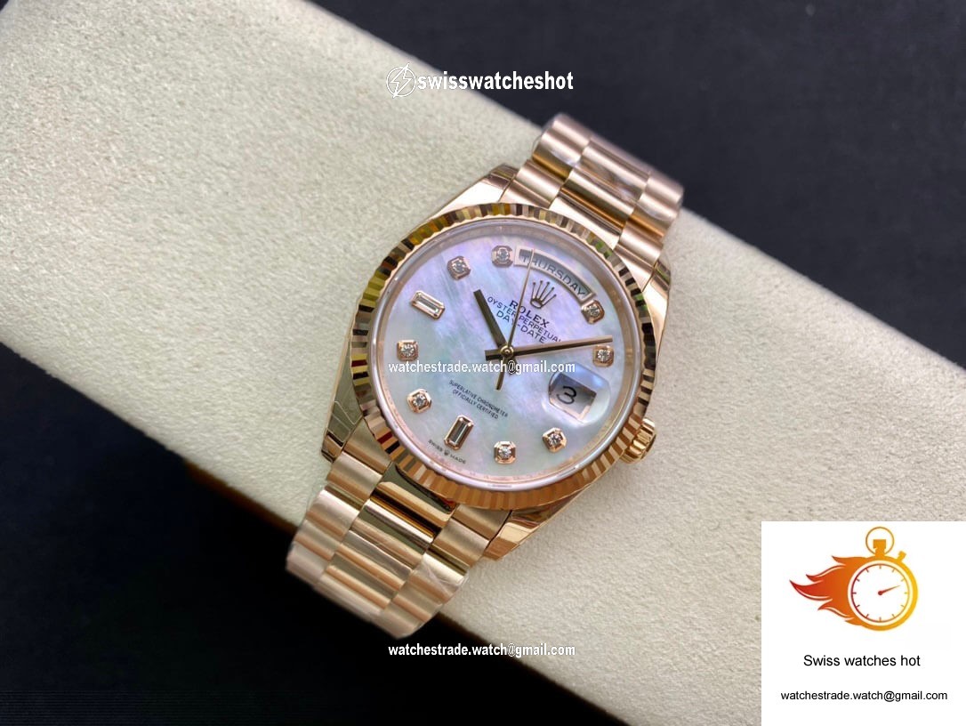 Rolex Day Date M128235-0029 EW Factory White Mother-Of-Pearl Dial 4