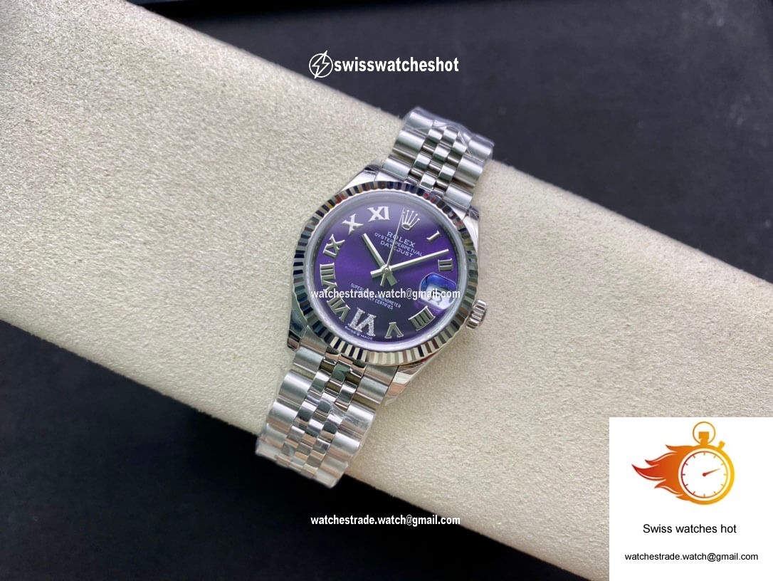 Rolex Datejust M178274-0088 31MM EW Factory Purple Dial 4