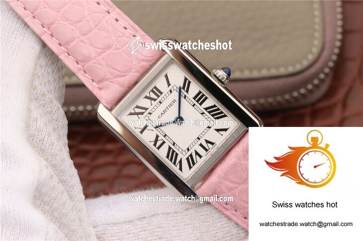 Cartier Tank Ladies Stainless Steel White Dial 4