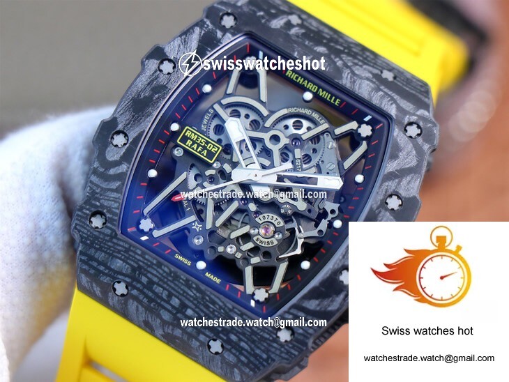 Richard Mille RM35-02 ZF Factory Yellow Rubber Strap 4