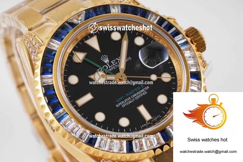 Rolex GMT Master II 116758 SAru ROF Factory Blue White Diamond 4