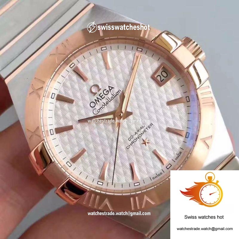 Omega Constellation 123.20.38.21.02.008 38MM 3S Factory White Textured Dial 4