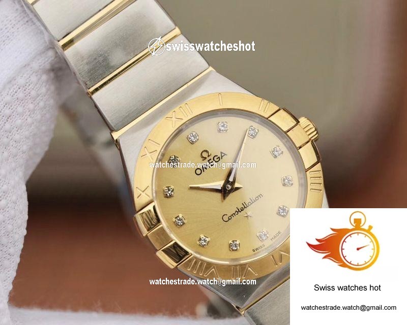 Omega Constellation Ladies 27mm TW Factory Gold Dial 4
