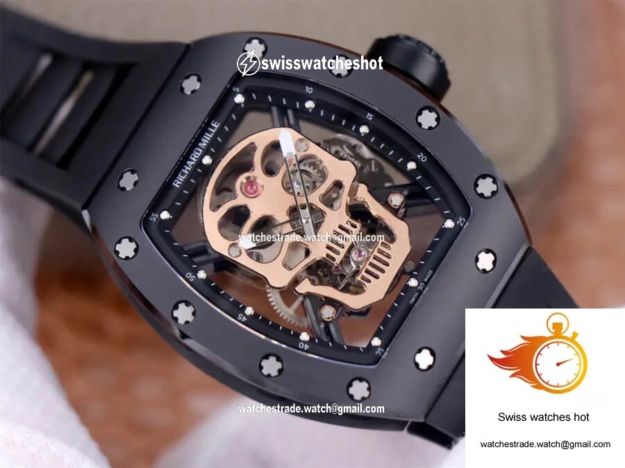 Richard Mille RM52-01 Tourbillon JB Factory Rose Gold Skull Dial 4