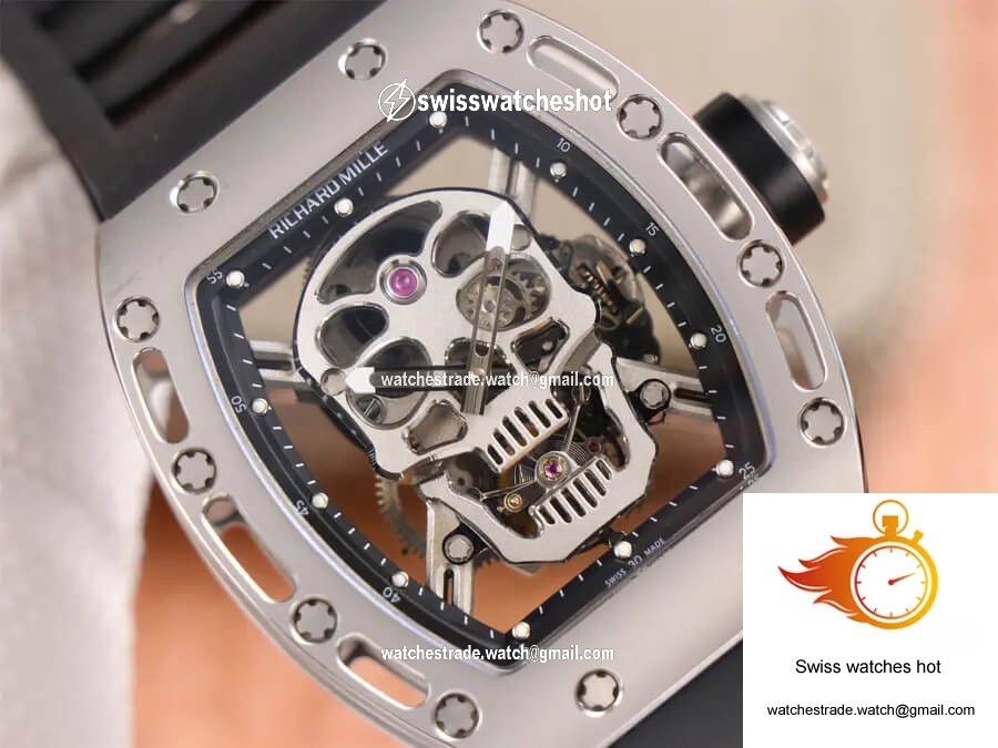 Richard Mille RM52-01 Tourbillon JB Factory Titanium Alloy Skull Dial 4