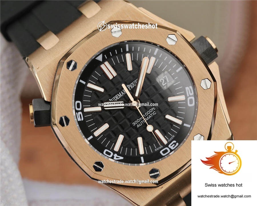 Audemars Piguet Royal Oak Offshore 15710 JF Factory V8 Rose Gold Black Dial 4