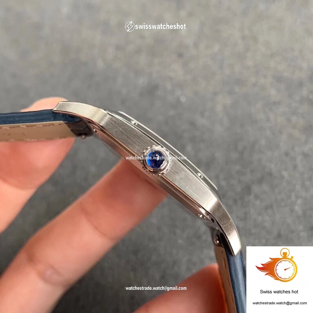 Cartier Santos WSSA0022 Blue Cowhide Strap 4
