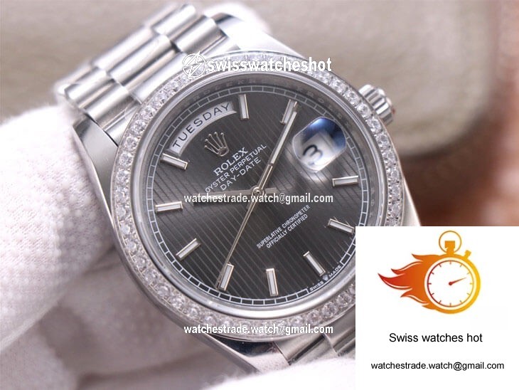 Rolex Day-Date M228349RBR-0008 EW Factory White Gold Grey Dial 4