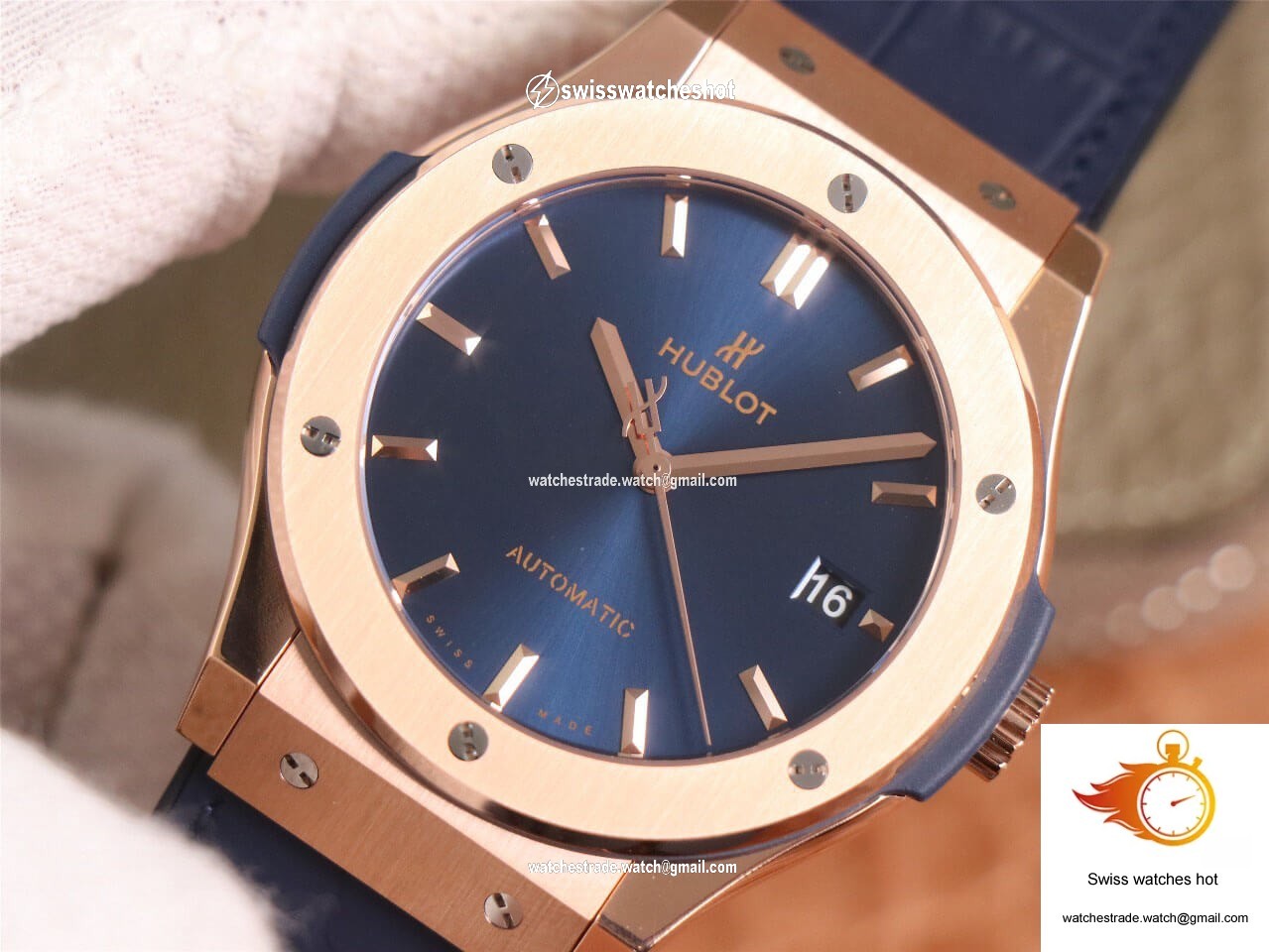 Hublot Classic Fusion 511.OX.7180.LR WWF Factory Rose Gold Blue Dial 4