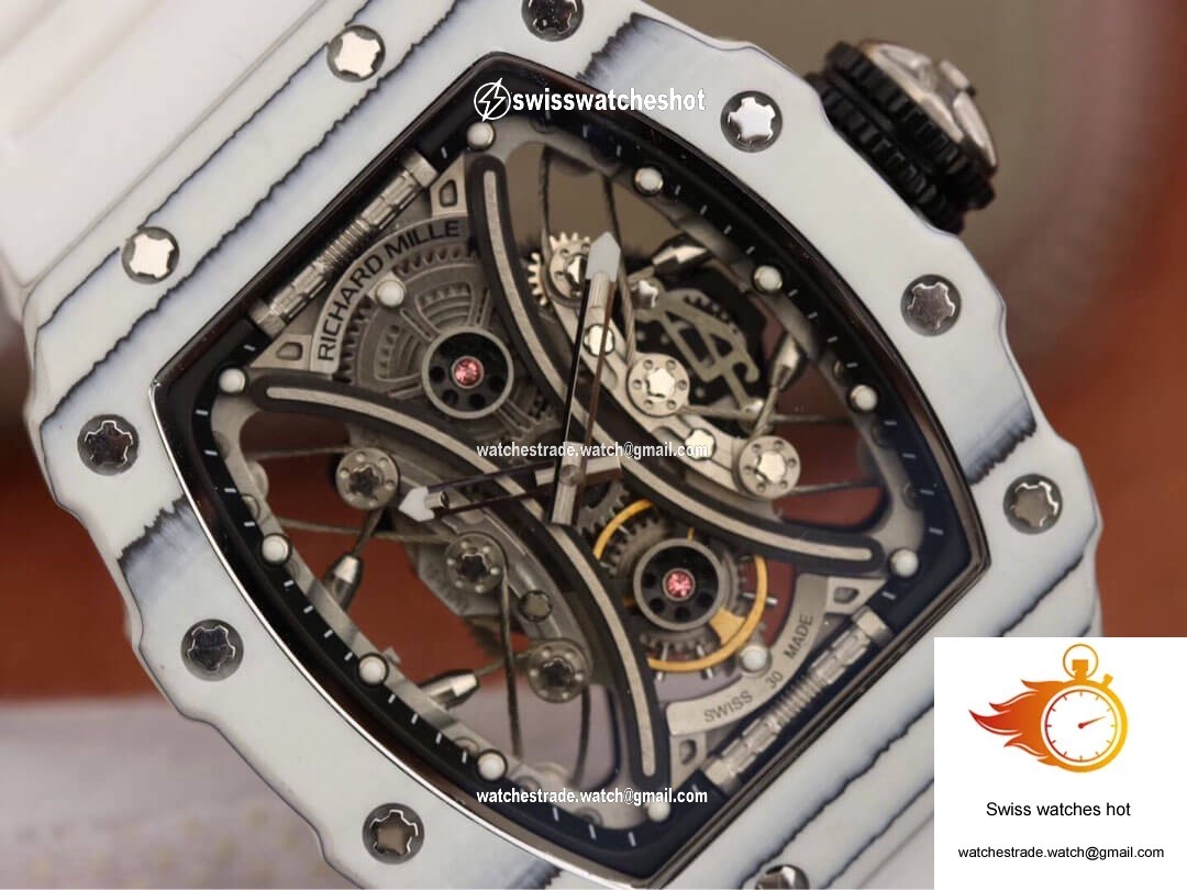 Richard Mille RM53-01 KV Factory White TPT Carbon Fiber Skeleton Dial 4
