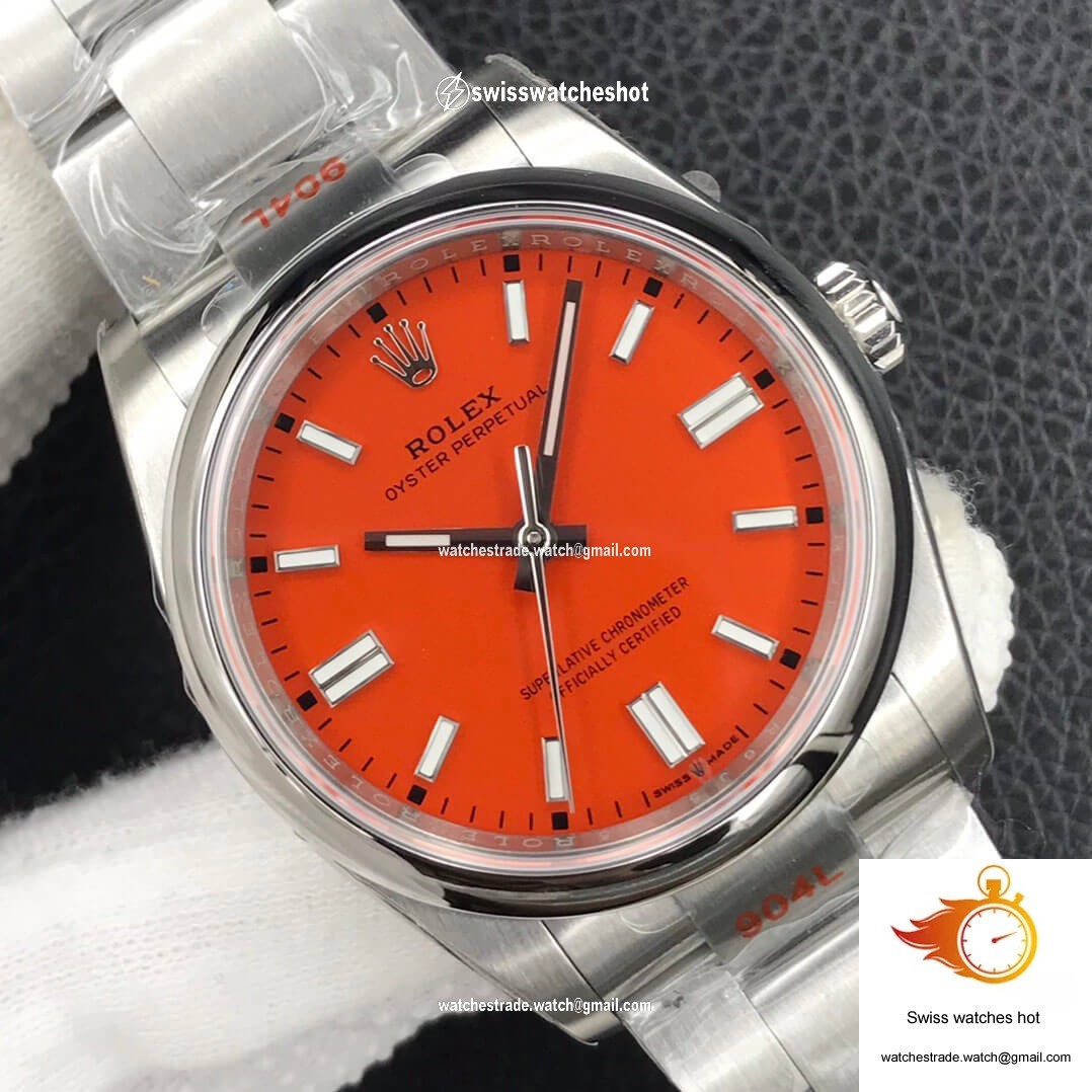Rolex Oyster Perpetual M126000-0007 36MM EW Factory Coral Red Dial 4