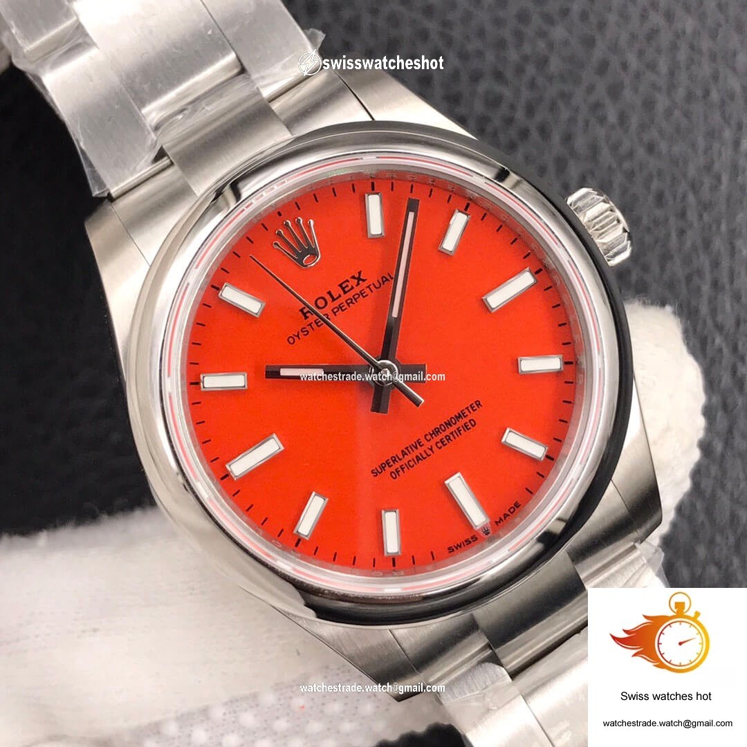 Rolex Oyster Perpetual M277200-0008 31MM EW Factory Coral Red Dial 4
