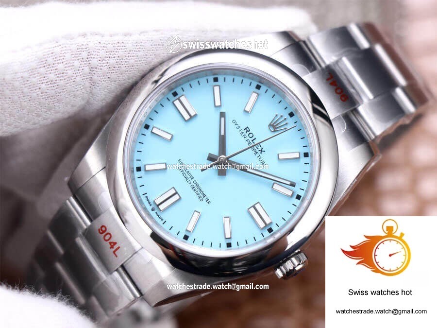Rolex Oyster Perpetual M124300-0006 41MM EW Factory Turquoise Blue Dial 4