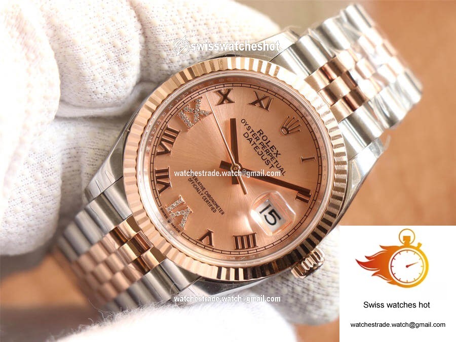 Rolex Datejust M126231-0027 EW Factory Diamonds Rose Gold Dial 4