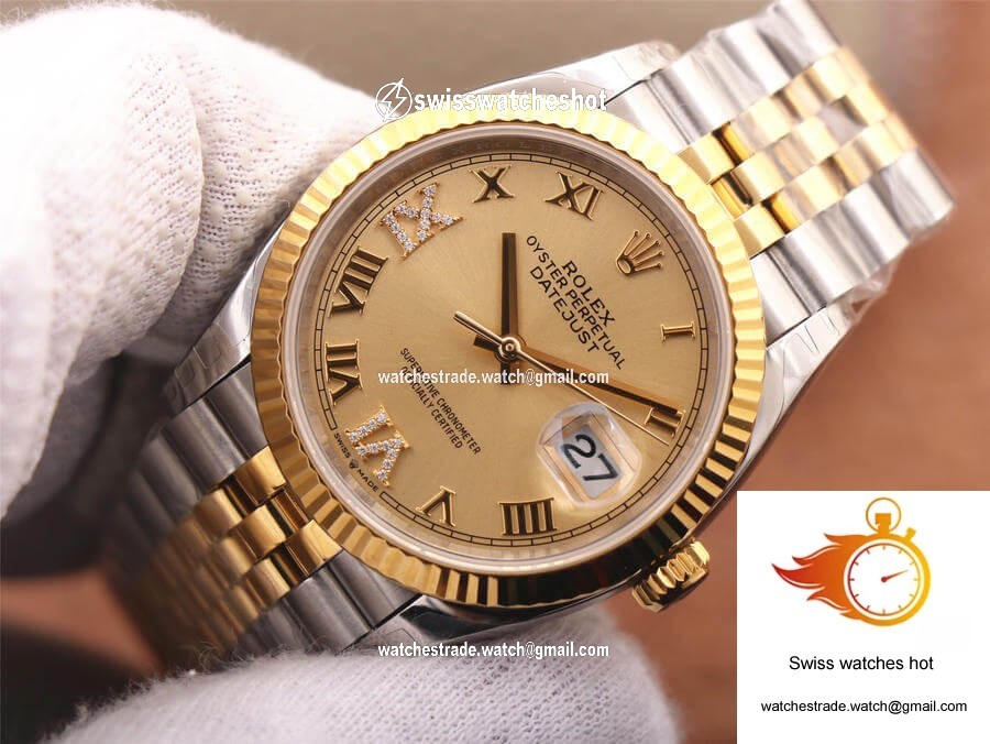 Rolex Datejust 126233 EW Factory Diamond Gold Dial 4