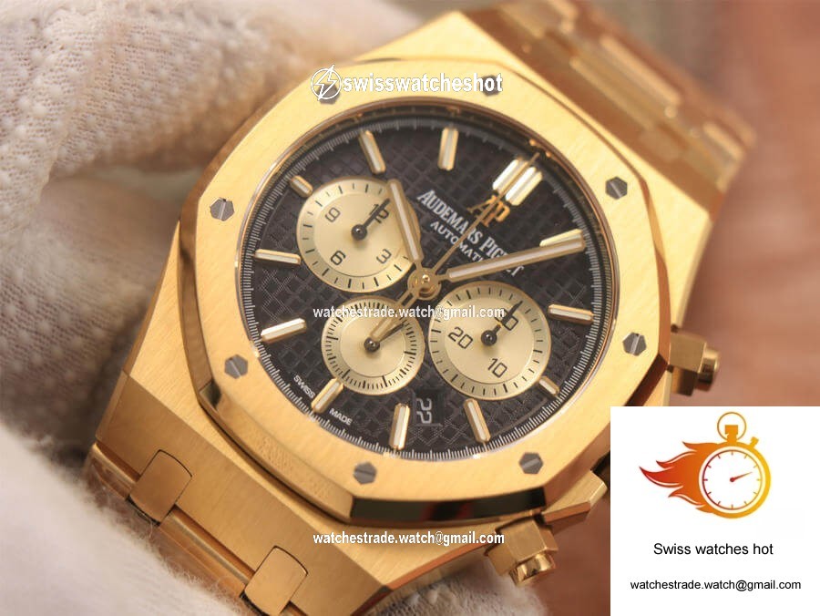 Audemars Piguet Royal Oak Chronograph 26331 OM Factory V2 Yellow Gold Black Dial 4