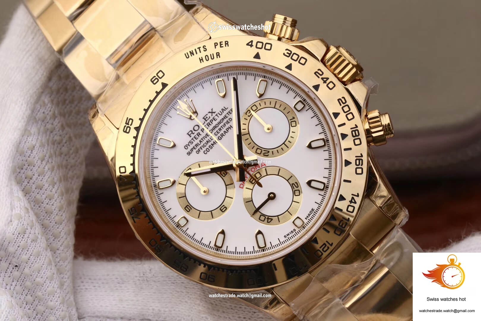 Rolex Daytona Cosmograph M116508-0001 JH Factory Yellow Gold White Dial 4