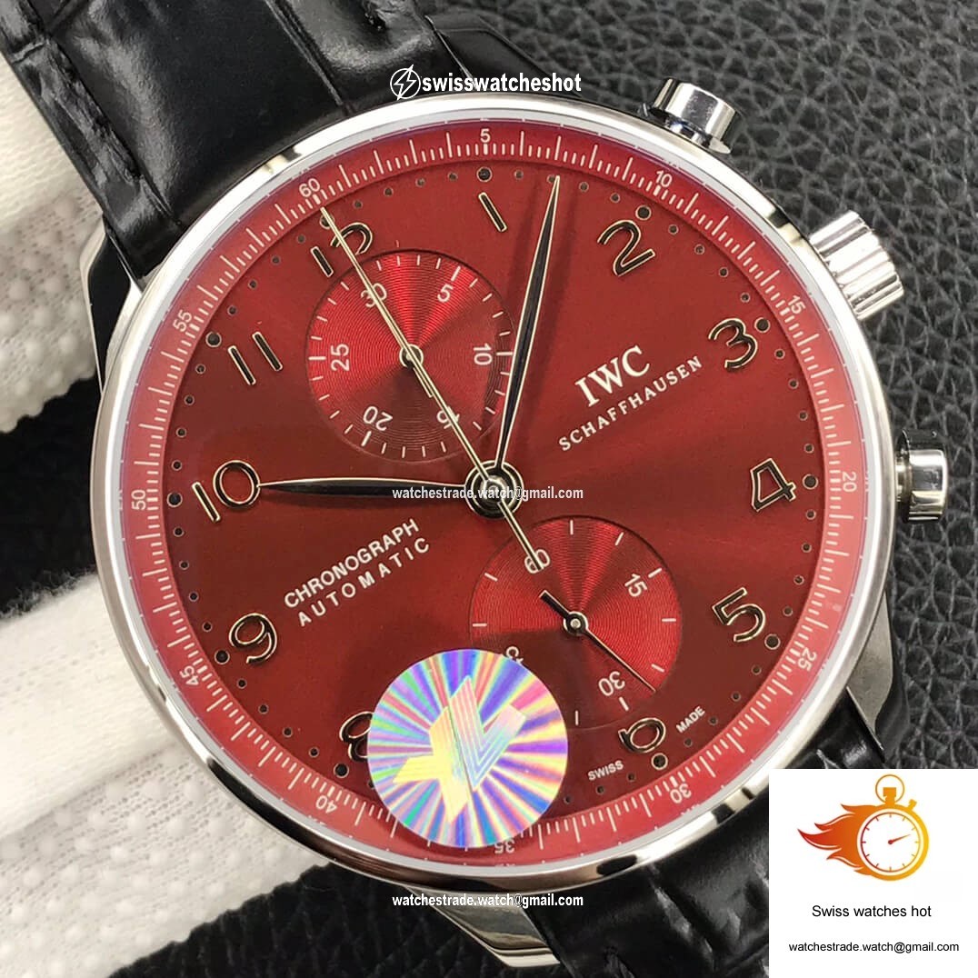IWC Portugieser Chronograph IW371616 ZF Factory Burgundy Red Dial 4