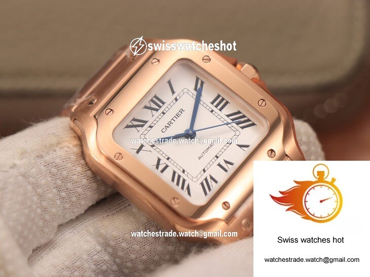 Cartier De Santos WSSA0010 BV Factory 18K Rose Gold White Dial 4