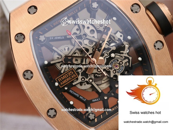 Richard Mille RM035 Americas KV Factory Rose Gold White Strap 4