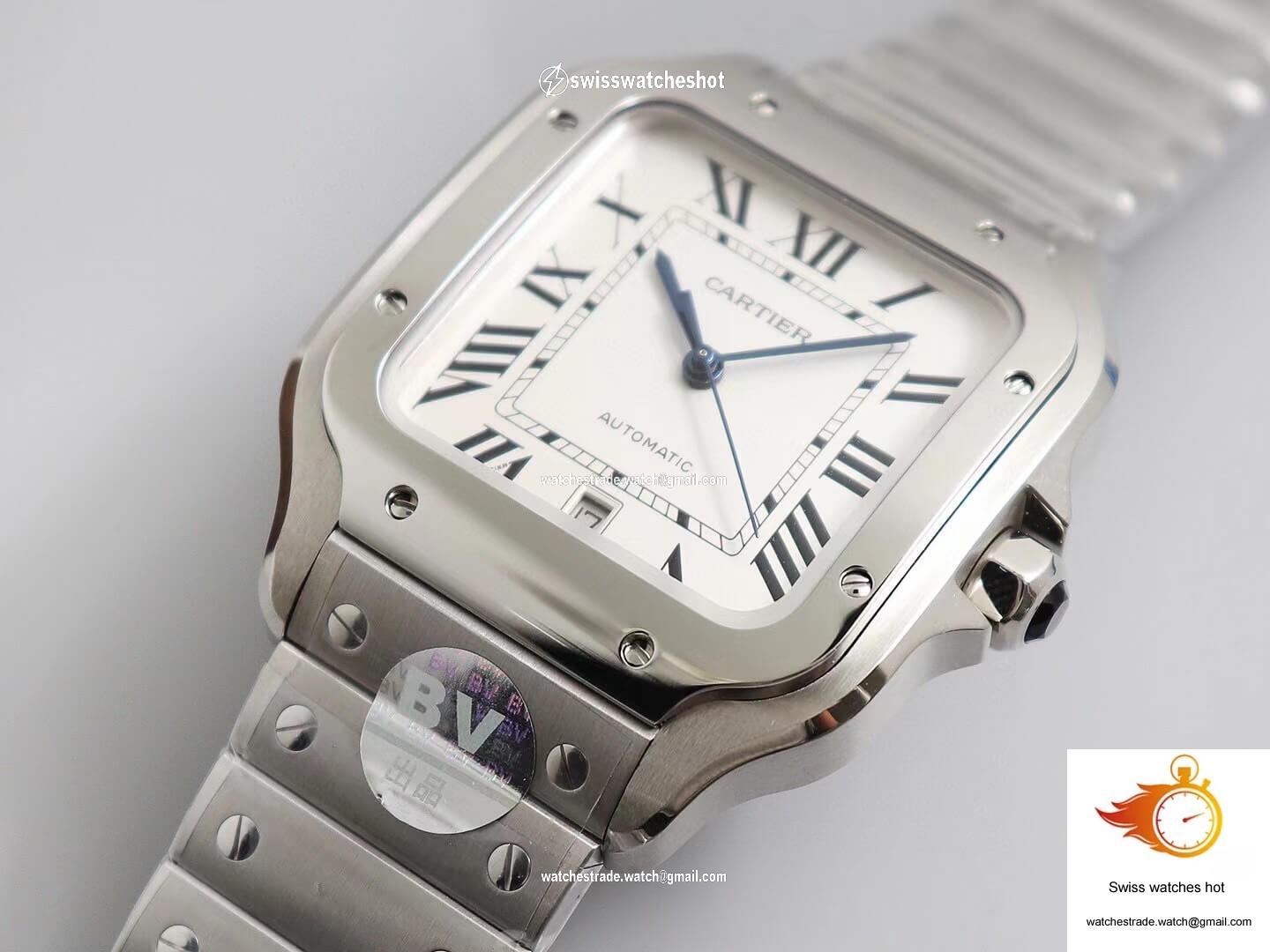 Cartier Santos WSSA0009 BV Factory White Dial 4