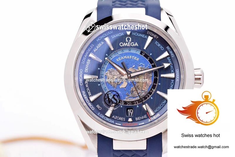 Omega Seamaster Aqua Terra GMT Worldtimer 220.12.43.22.03.001 VS Factory Blue Dial 4