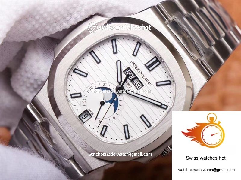 PF Factory Patek Philippe Nautilus 5726/1A-010 Moonphase Silver White Dial 4