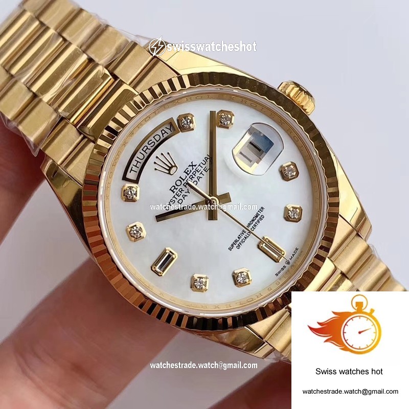 Rolex Day-Date M128238 EW Factory White Dial Diamond Time Scale 4
