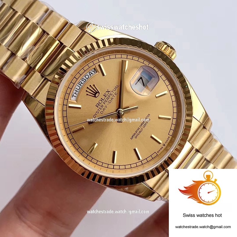 Rolex Day-Date M128238-0045 Yellow Gold EW Factory Champagne Dial 4