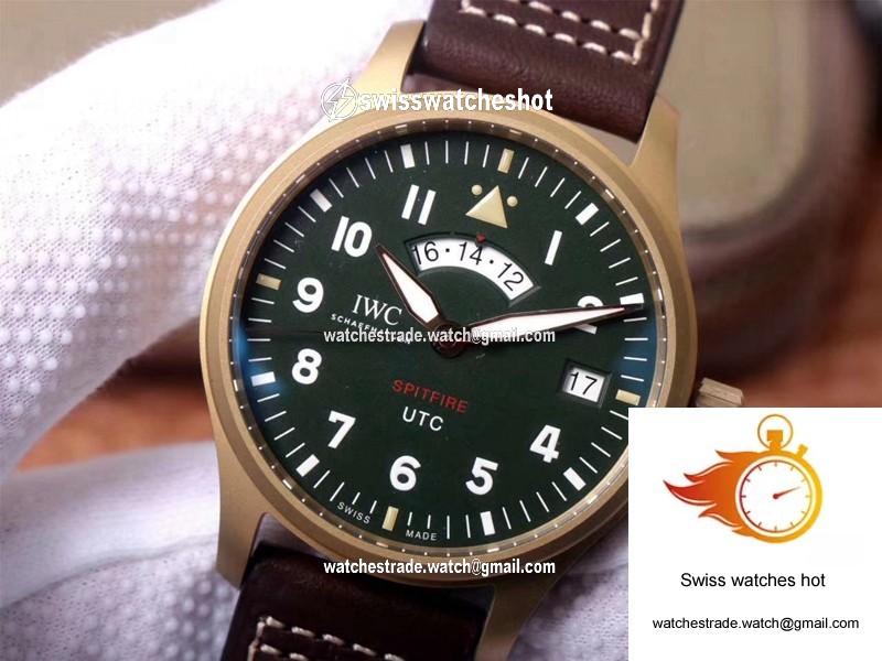 IWC Pilot Spitfire UTC MJ271 IW327101 ZF Factory Green Dial 4