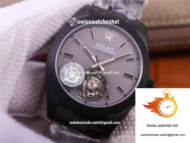 JB Factory Replica Rolex Milgauss Base 116400 Label Noir Design LNT01HS-001 Black case watch 4