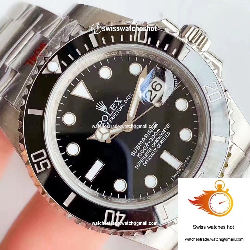 Replica Rolex Submariner Date Oyster 40mm Oystersteel 116610LN Noob Factory V10 Replica Black dial watch 4