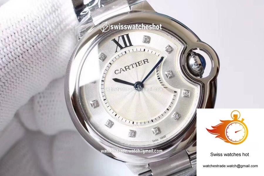 Ballon Bleu De Cartier WE9020 33mm V6 Factory White Dial 4