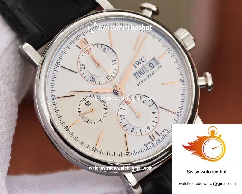 IWC Portofino Chronograph Multi-function IW391022 ZF Factory White Dial With Rose Gold Markers 4
